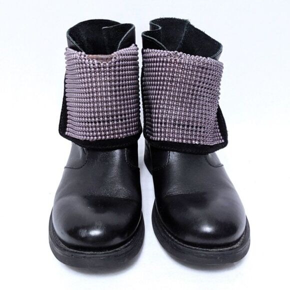 NaNa Black and Purple Moto Boots - Picture 2 of 9